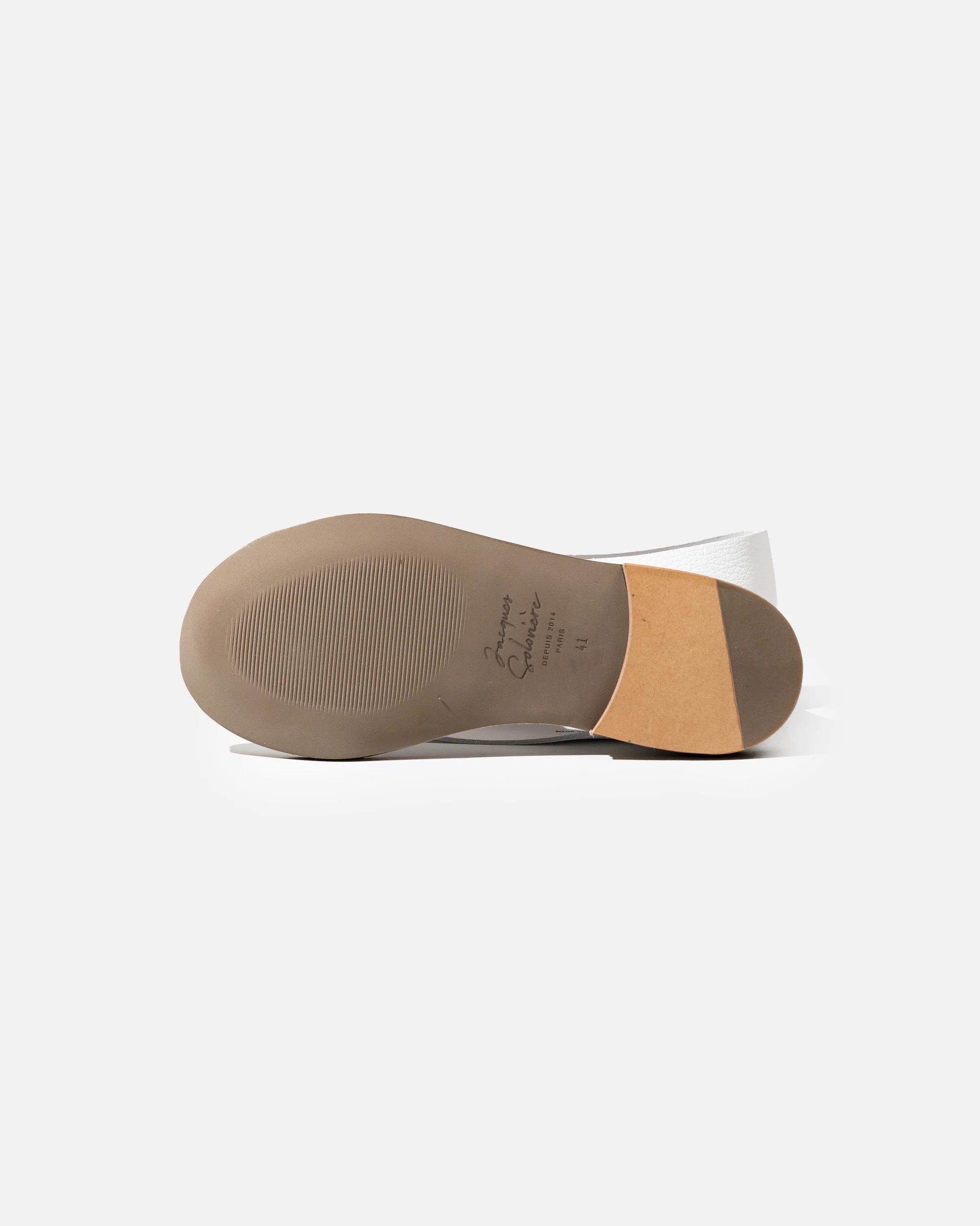 Jacques Solovière Biarritz White Grained (Rubber Sole) - Image 3